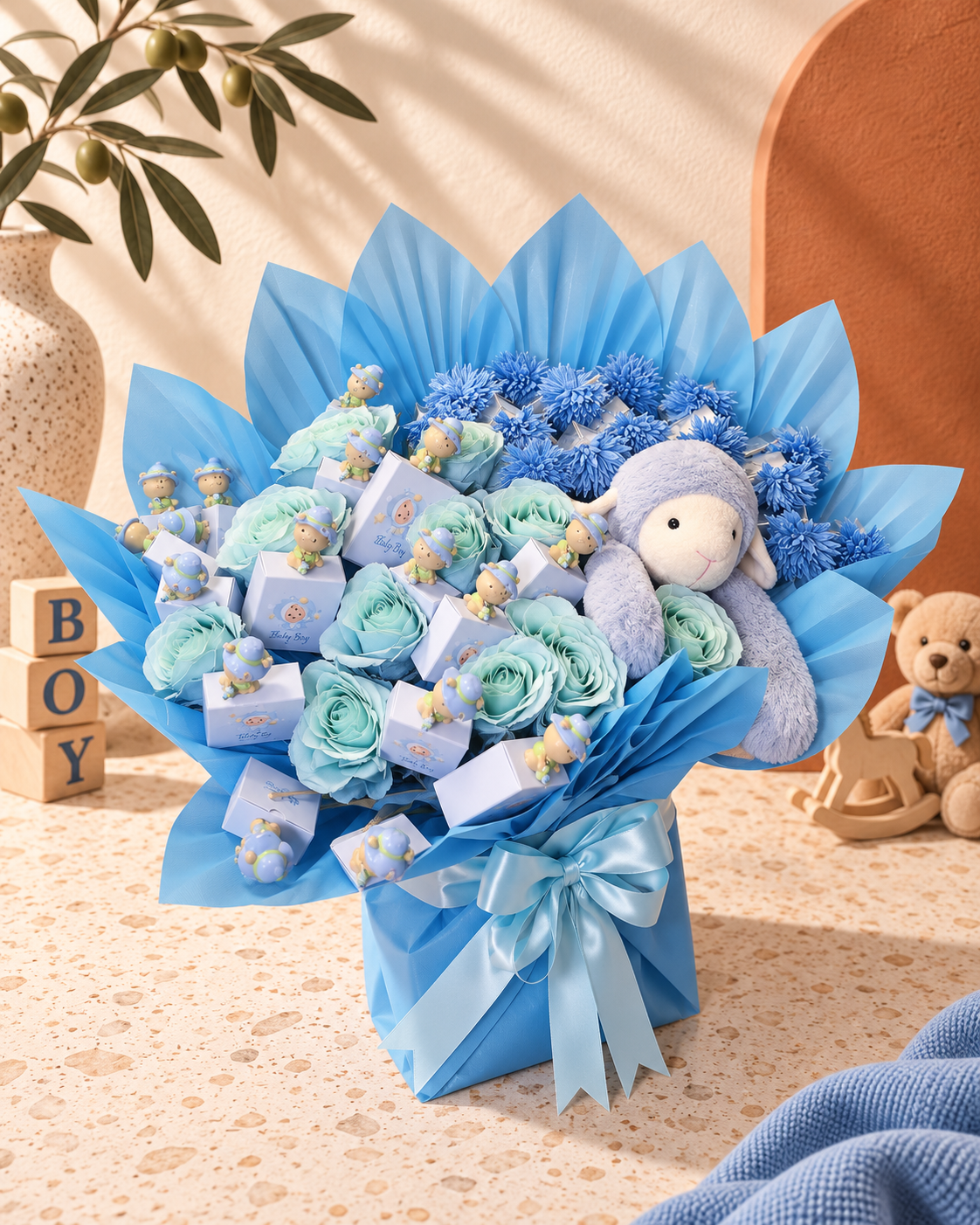 Baby boy bouquet