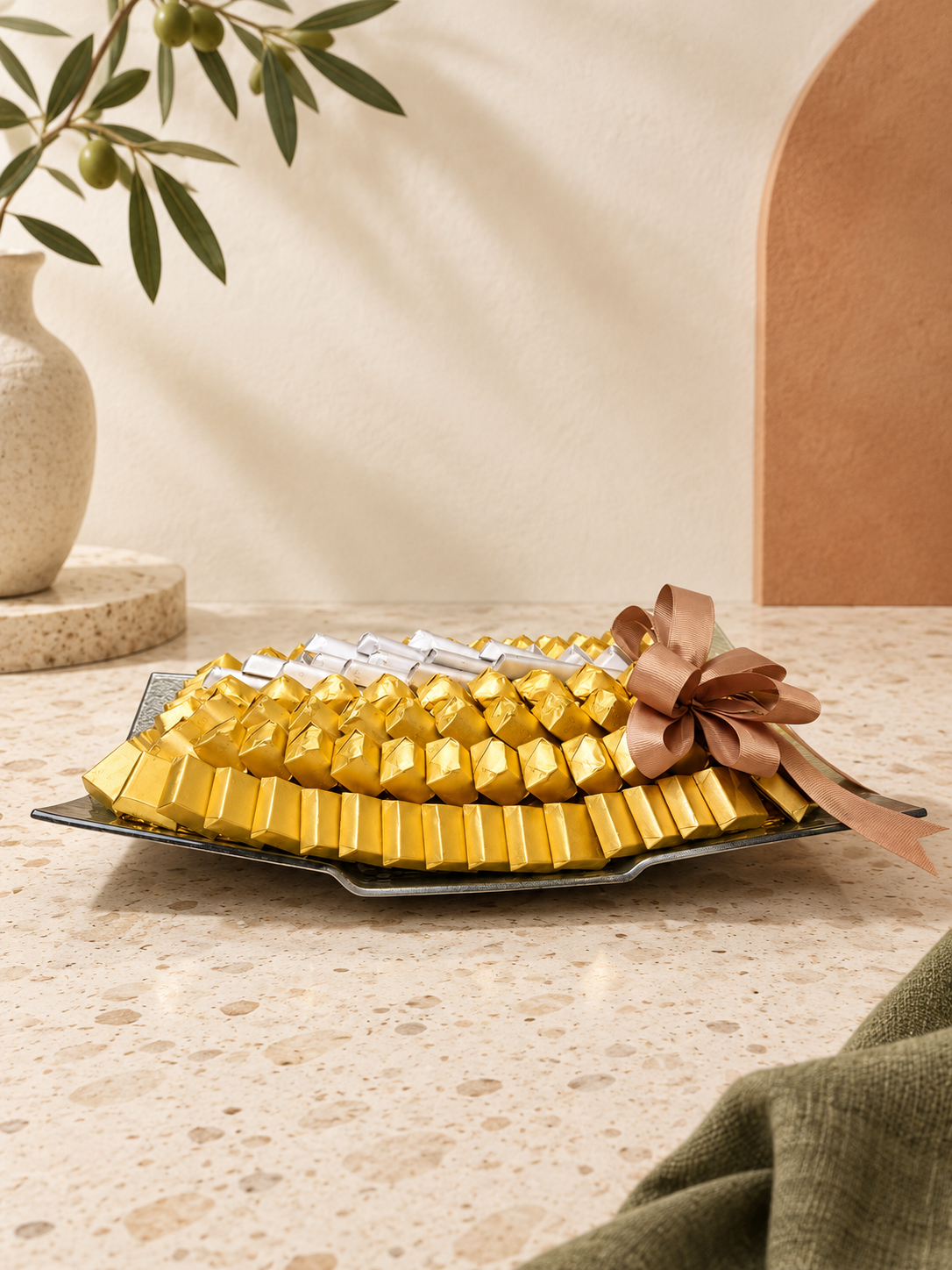 Ivory Gold Chocolate Tray